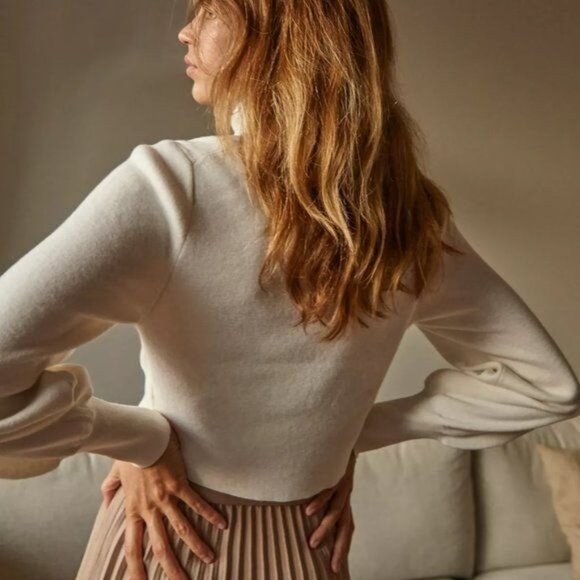 Wilfred Rebecca Cropped Turtleneck Sweater Pouf Sleeve Cropped - Picture 7 of 10